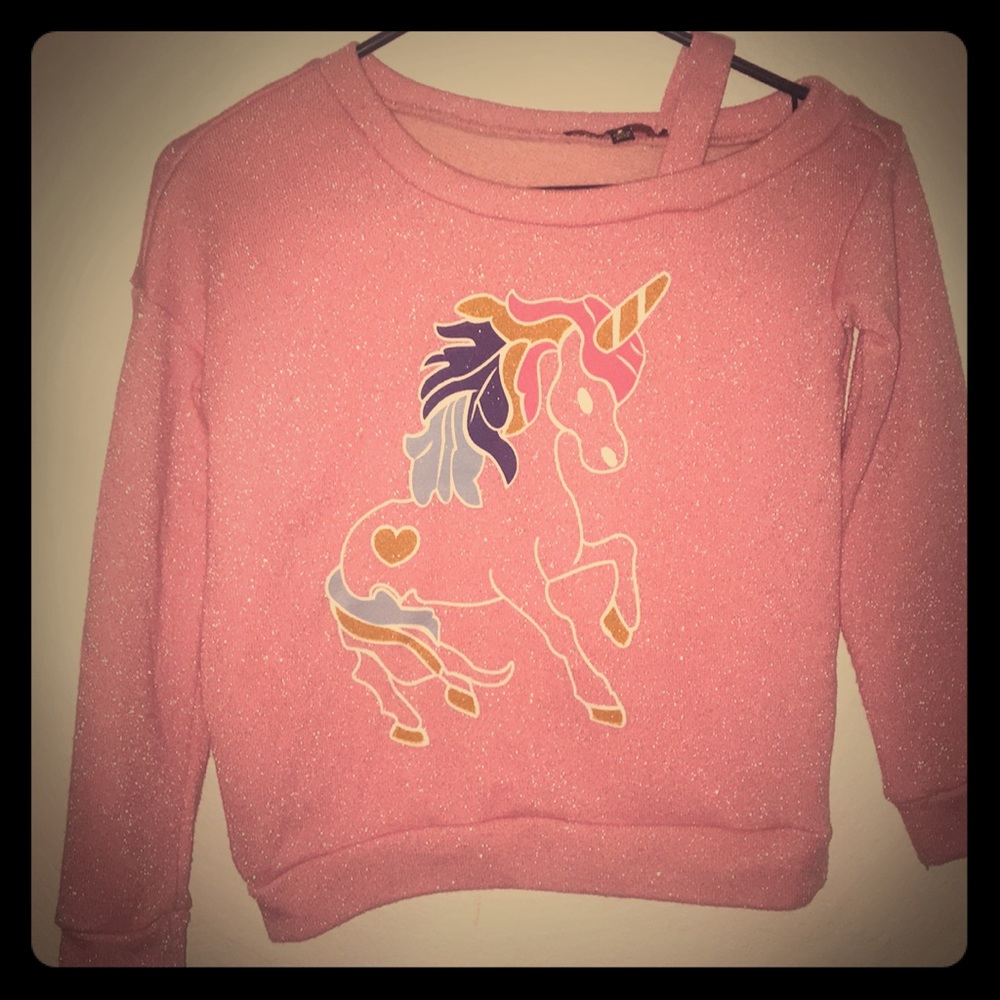 Girls Sweater Size 8 - Pink with Unicorn
